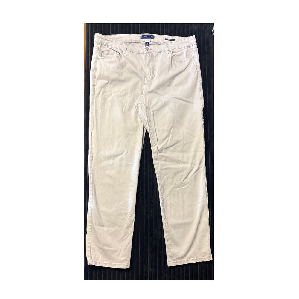 Bandolino Mandie Women’s Straight Leg Jeans – Taupe Beige, Size 18W Stretch